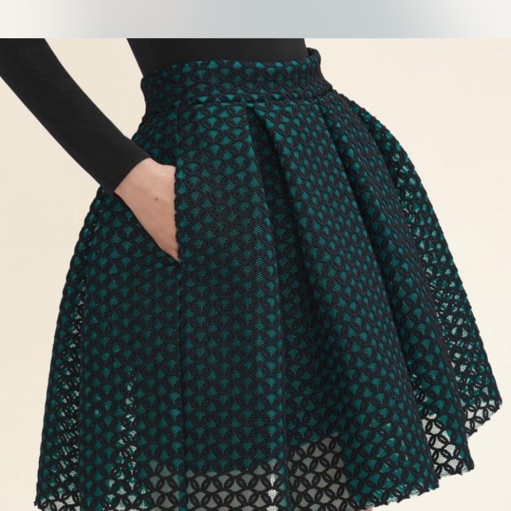 Elegant Teal and Black Women's Skirt